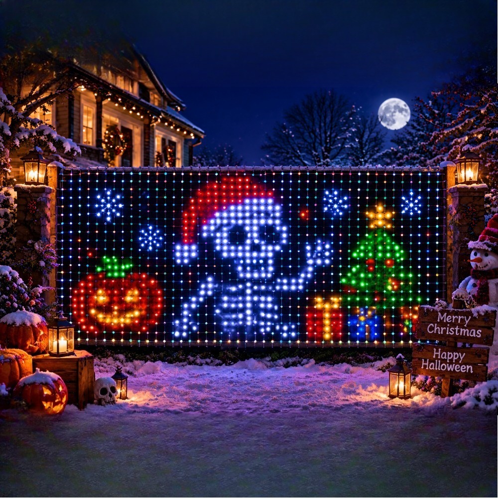 Lighting Christmas Decor - Conjunto de Luzes de Rede Decorativas