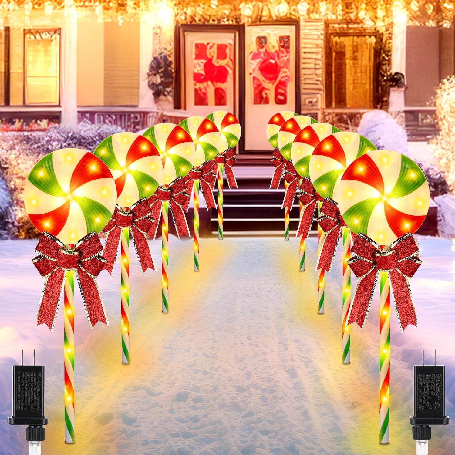 Lighting Christmas Decor - Luzes decorativas para caminho de Natal,