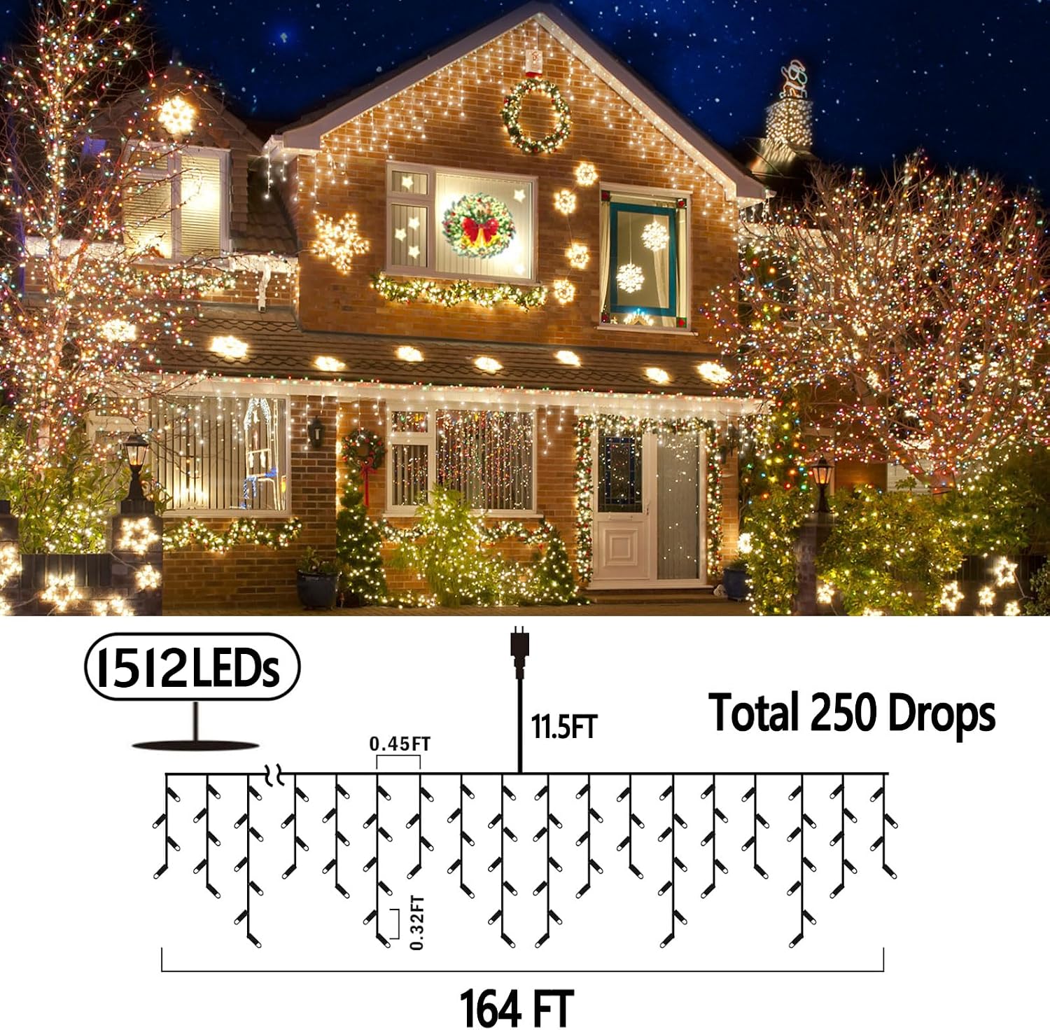 Luzes de Natal para exterior,  - Lighting Christmas Decor avaliação e preço