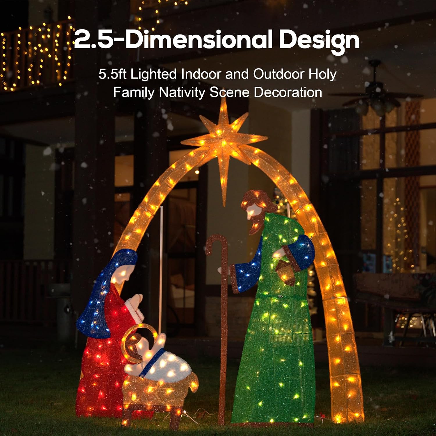 5,5 pés, cena de natal ilumina - Lighting Christmas Decor avaliação e preço