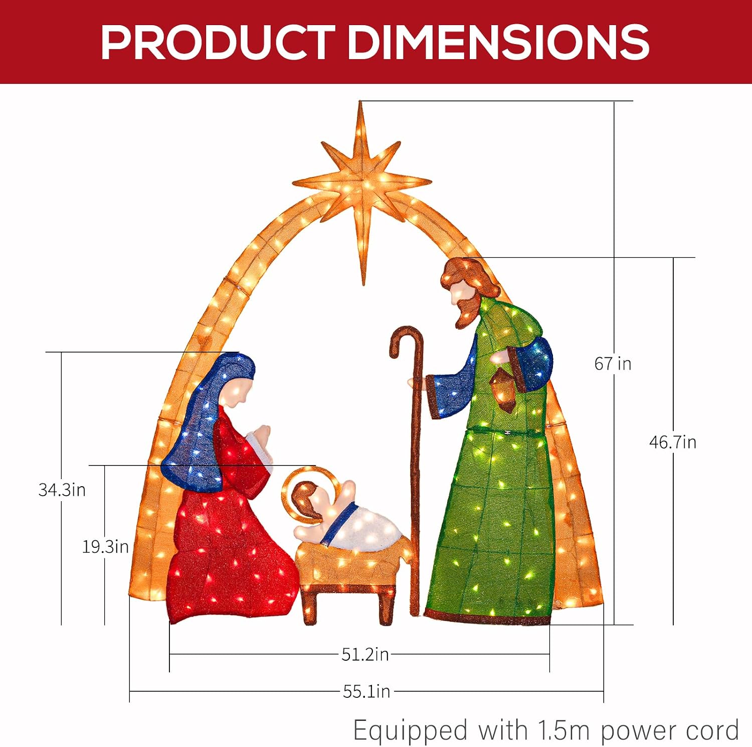 5,5 pés, cena de natal ilumina - Lighting Christmas Decor avaliação e preço
