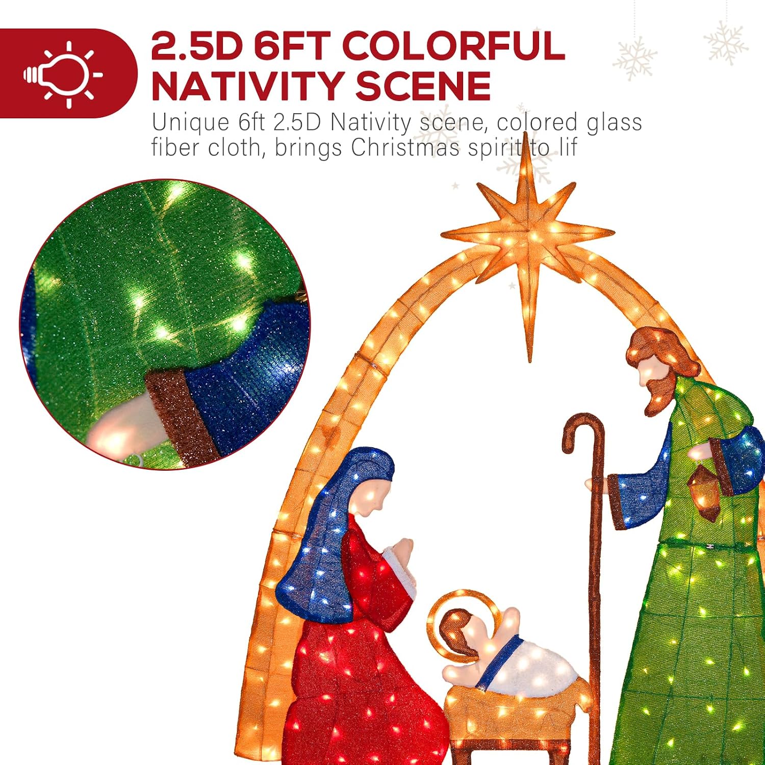 5,5 pés, cena de natal ilumina - Lighting Christmas Decor avaliação e preço