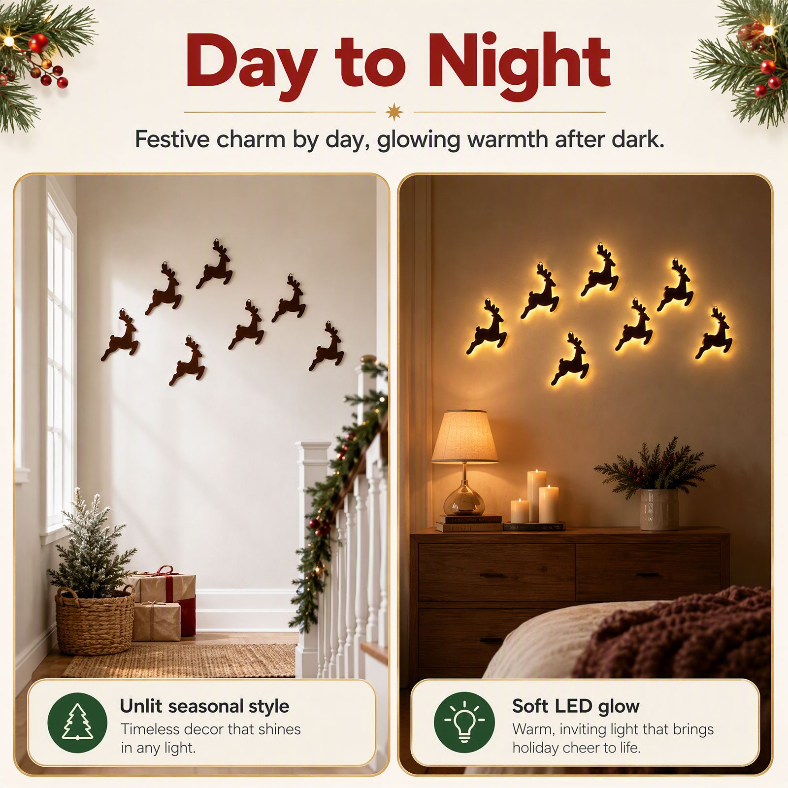 7 peças de decoração natalina  - Up Lighting Decor avaliação e preço