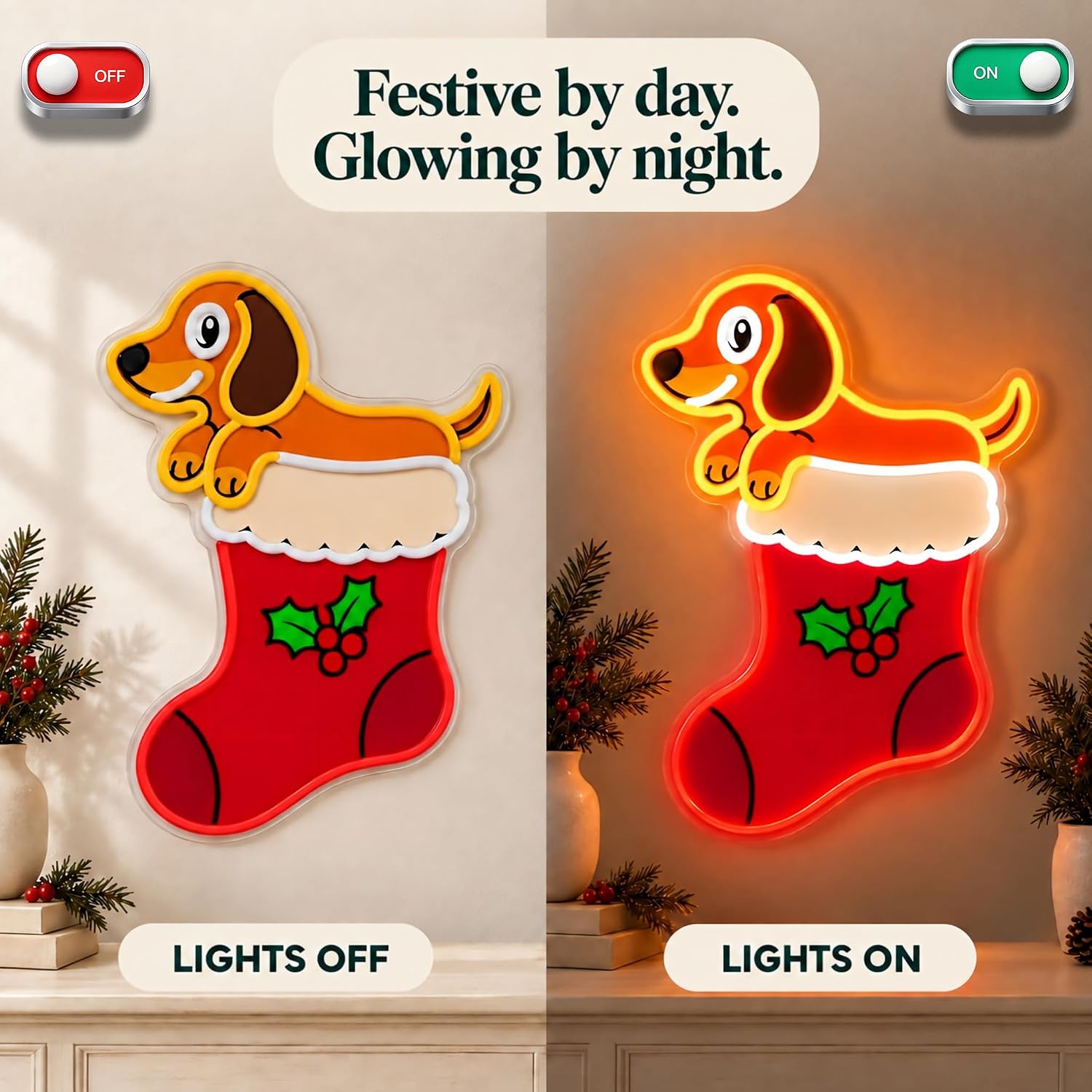 Luz de néon LED em formato de  - Lighting Christmas Decor avaliação e preço